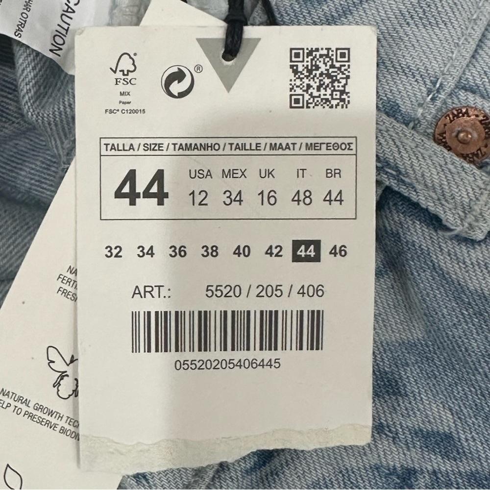 Zara Mid Rise Swirl Pattern Denim Shorts - Picture 5 of 5
